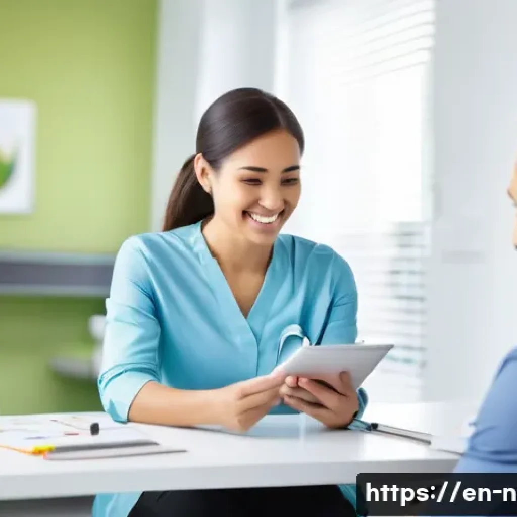 영양사 자격증으로 할 수 있는 일 - A warm and professional nutrition counselor sitting across from a diverse adult client in a bright, ...