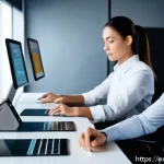 영양사 취업 가능 분야 - A modern health technology workspace featuring a diverse team of nutritionists and software develope...
